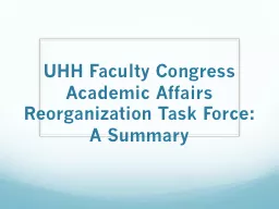 UHH Faculty Congress Academic Affairs