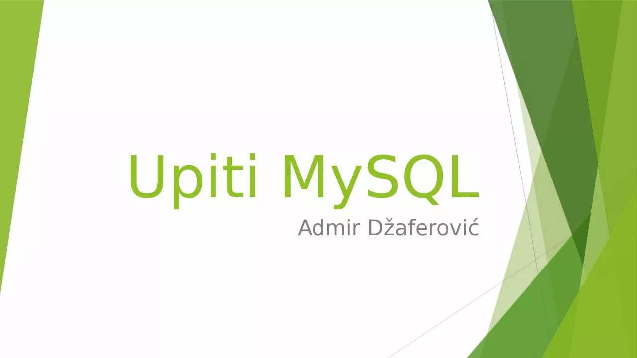 PPT-Upiti MySQL