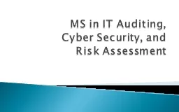 MS in IT Auditing, Cyber Security, and