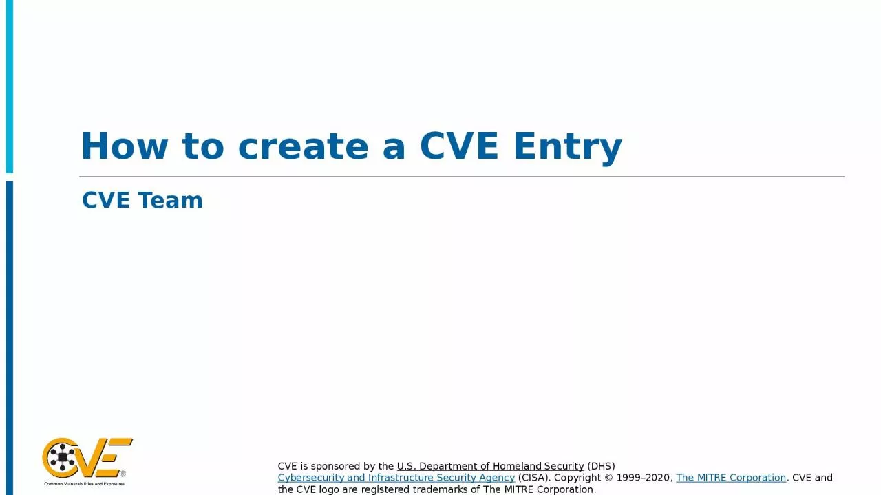 PPT-How to create a CVE Entry