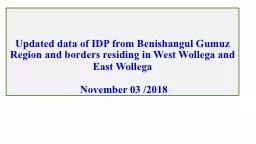 Updated data of IDP from Benishangul Gumuz Region and borders residing in West Wollega and East Wol
