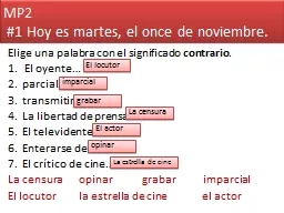 MP2  #1 Hoy es martes, el once de noviembre.