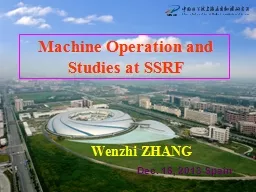 Machine Operation and Studies at SSRF