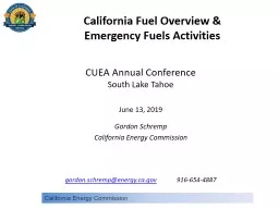 California Fuel Overview & Emergency Fuels Activities
