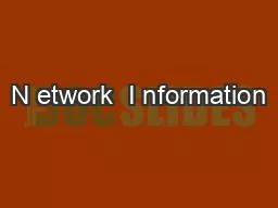 PPT-N etwork I nformation