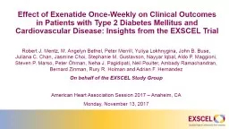 Effect of  Exenatide  Once-Weekly on Clinical Outcomes in Patients with Type 2 Diabetes Mellitus an