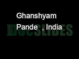 Ghanshyam   Pande  , India