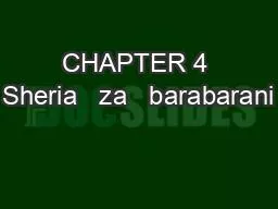 CHAPTER 4 Sheria   za   barabarani