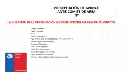 PRESENTACIÓN DE AVANCE