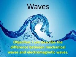 Waves Objective: I  can describe the