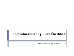 Individualisierung   ein  berblick