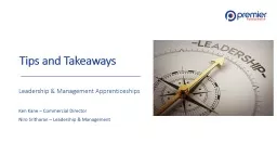 Tips and Takeaways Leadership & Management Apprenticeships