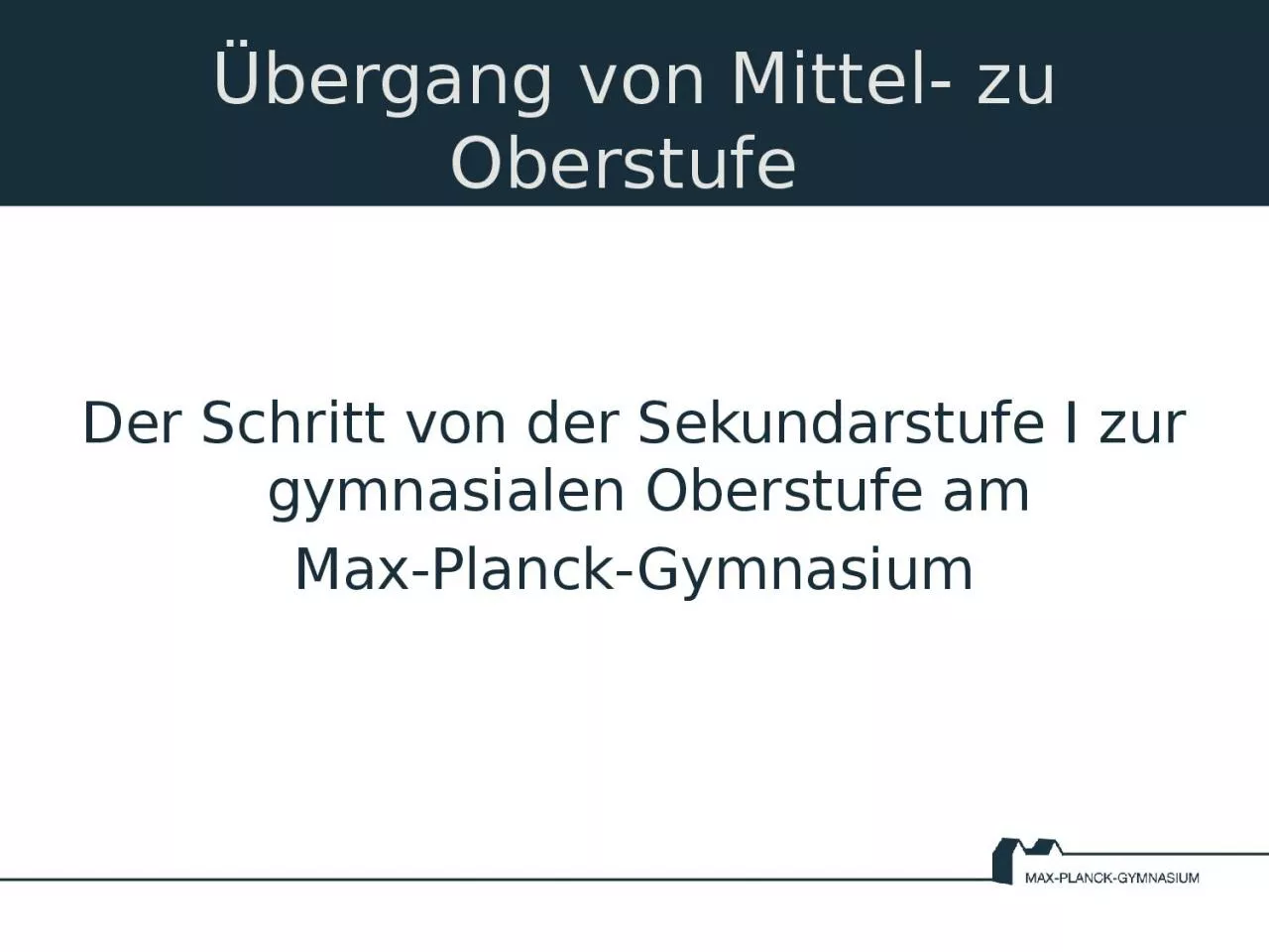 PPT-bergang von Mittel- zu Oberstufe