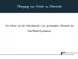 bergang von Mittel- zu Oberstufe