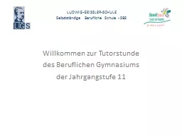 Willkommen zur  Tutorstunde