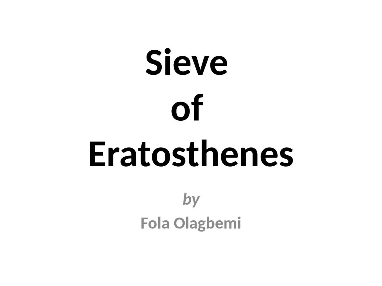 PPT-Sieve of Eratosthenes