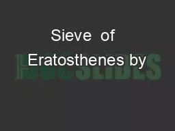 Sieve  of  Eratosthenes