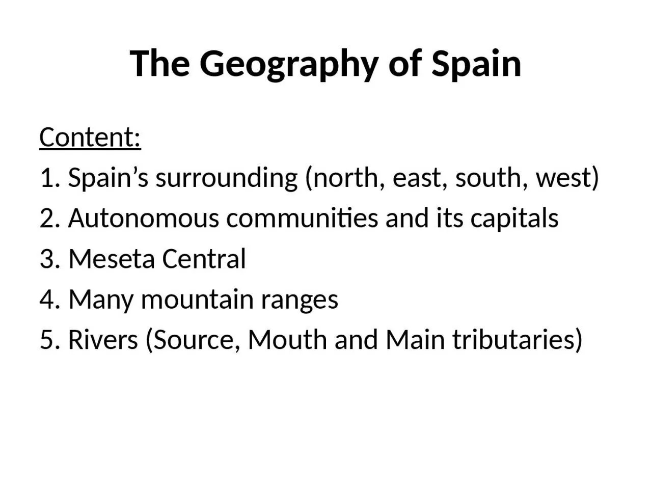 PPT-The Geography of Spain