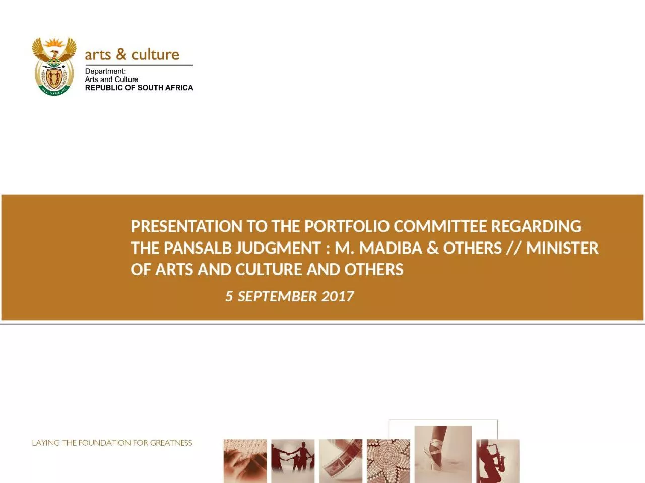 PPT-PRESENTATION TO THE PORTFOLIO COMMITTEE REGARDING THE PANSALB JUDGMENT : M. MADIBA & OTHERS