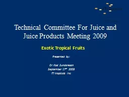 Technical Committee For Juice and Juice Products Meeting 2009