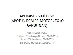 APLIKASI Visual Basic (APOTIK, DEALER MOTOR, TOKO BANGUNAN)