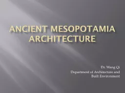 ANCIENT MESOPOTAMIA ARCHITECTURE