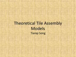 Theoretical Tile Assembly Models