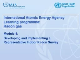 International Atomic Energy Agency Learning programme: Radon gas