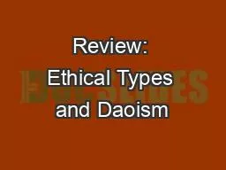 Review: Ethical Types and Daoism