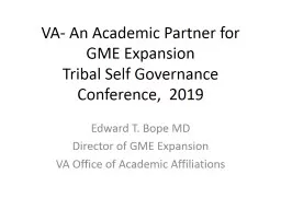 VA- An Academic Partner for GME Expansion