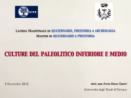 Laurea Magistrale in  QUATERNARIO, PREISTORIA e ARCHEOLOGIA