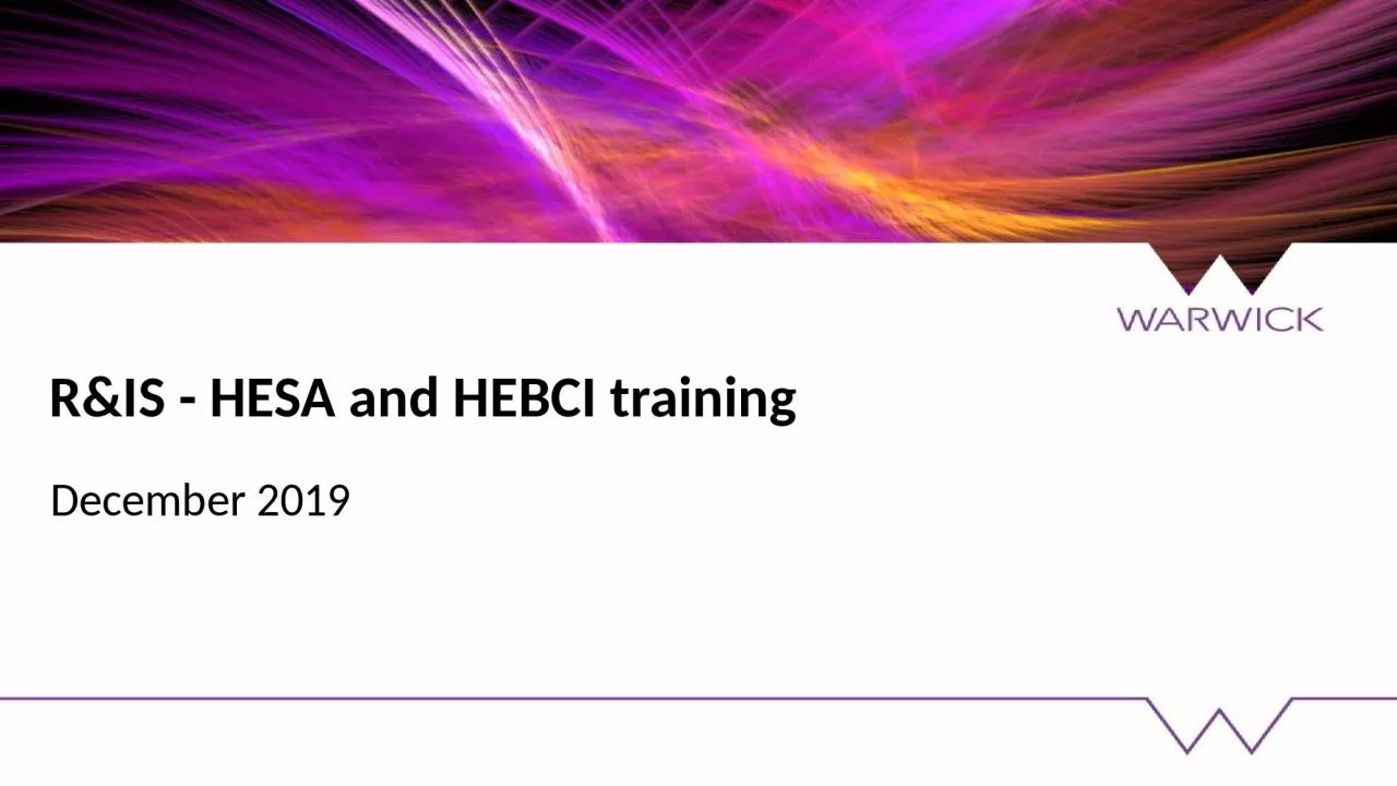 PPT-R&IS - HESA and HEBCI training