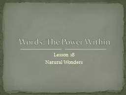Lesson 18 Natural Wonders