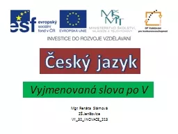 Český   jazyk Vyjmenovaná