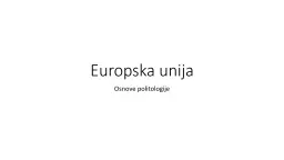 Europska unija Osnove politologije