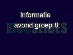 Informatie avond groep 8