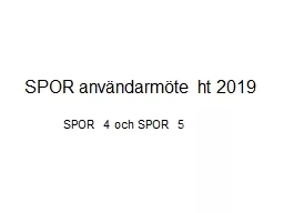 SPOR anv ndarm te ht 2019