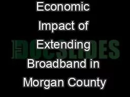 Economic Impact of Extending Broadband in Morgan County