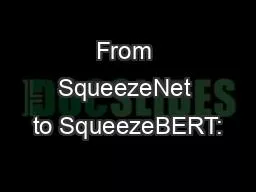From SqueezeNet to SqueezeBERT: