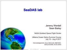 SeaDAS  lab Jeremy  Werdell