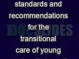 EULAR/ PReS  standards and recommendations for the transitional care of young people with