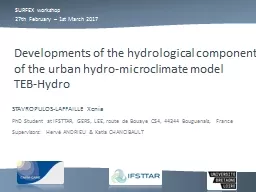 Developments  of the hydrological component of the urban