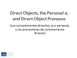 Direct Objects, the Personal