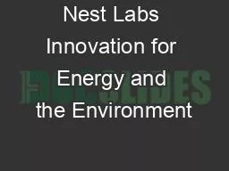 Nest Labs Innovation for Energy and the Environment