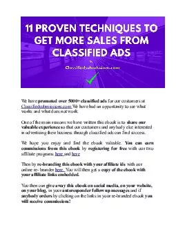 11 Proven Techniques for Successful Marketing with Classified Ads