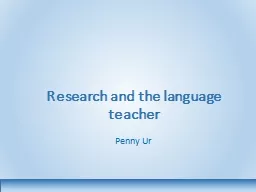 Research and the language teacher