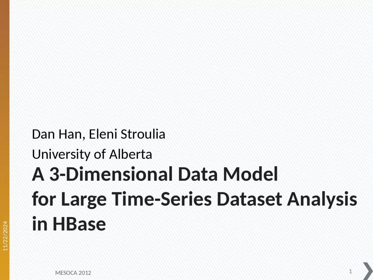 PPT-A 3-Dimensional Data Model for Large Time-Series Dataset Analysis in HBase