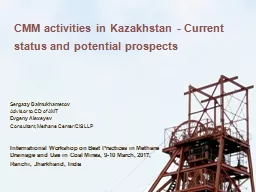 CMM  activities in Kazakhstan - Current status and potential prospects