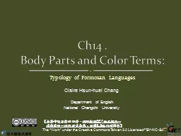 Ch14 . Body Parts and Color Terms: