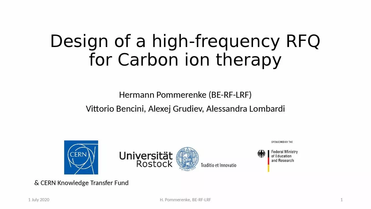 PPT-Design of a high-frequency RFQ for Carbon ion therapy